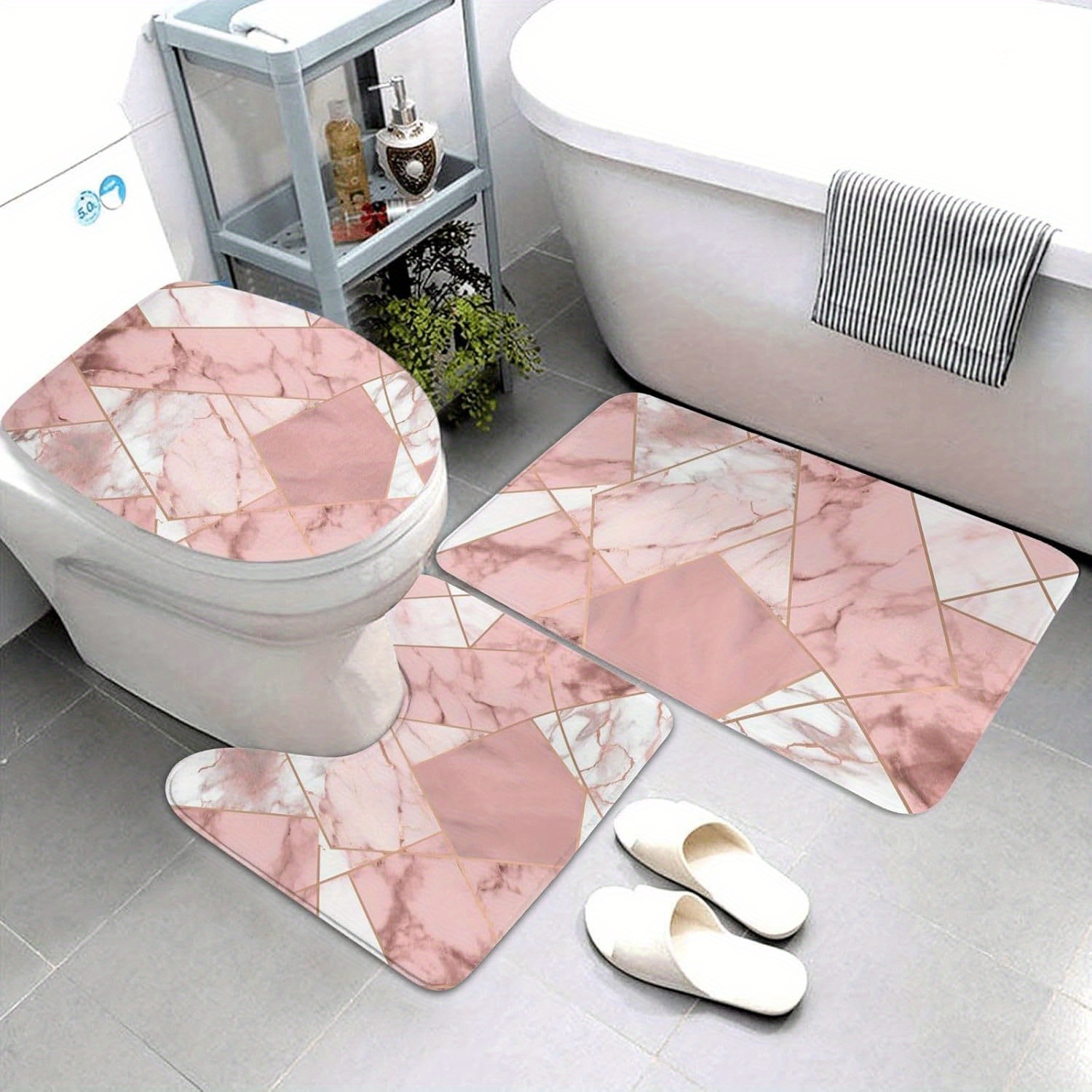 Home Made Bathroom Vanity - 고급 대리석 욕실 매트 세트 (러그
