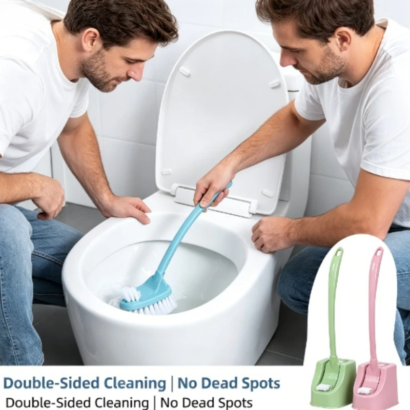 Home Bathroom Cleaning Kit - 긴 손잡이 플라스틱 변기 청소 브러쉬
