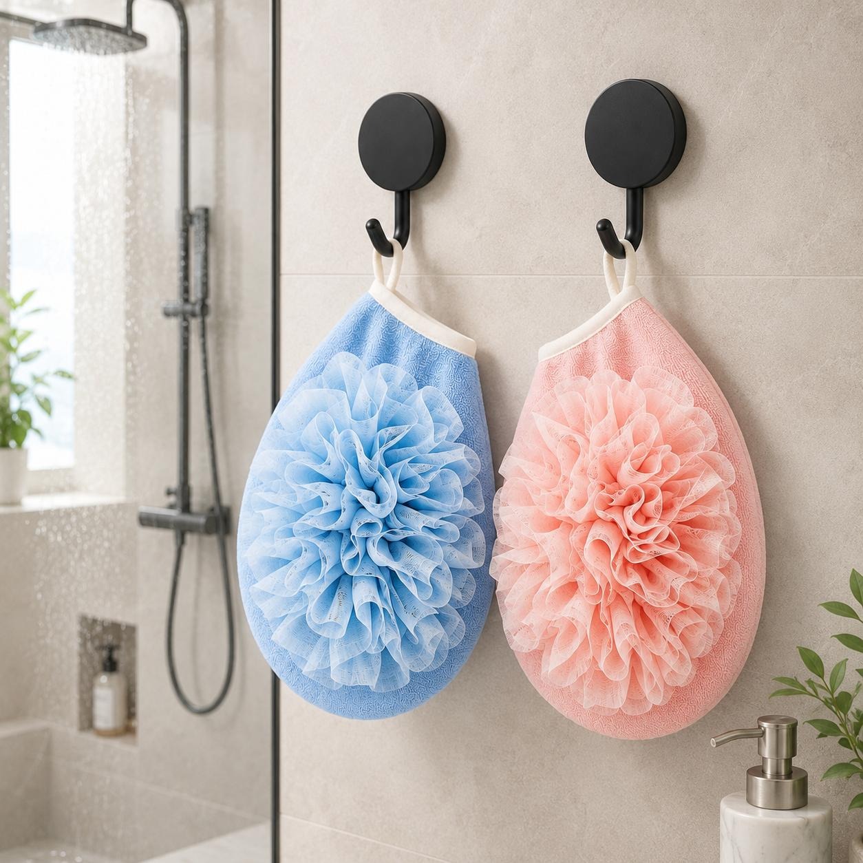 Home Bathroom Cleaning Kit - 남성용 파란색 및 여성용 분홍색 목욕