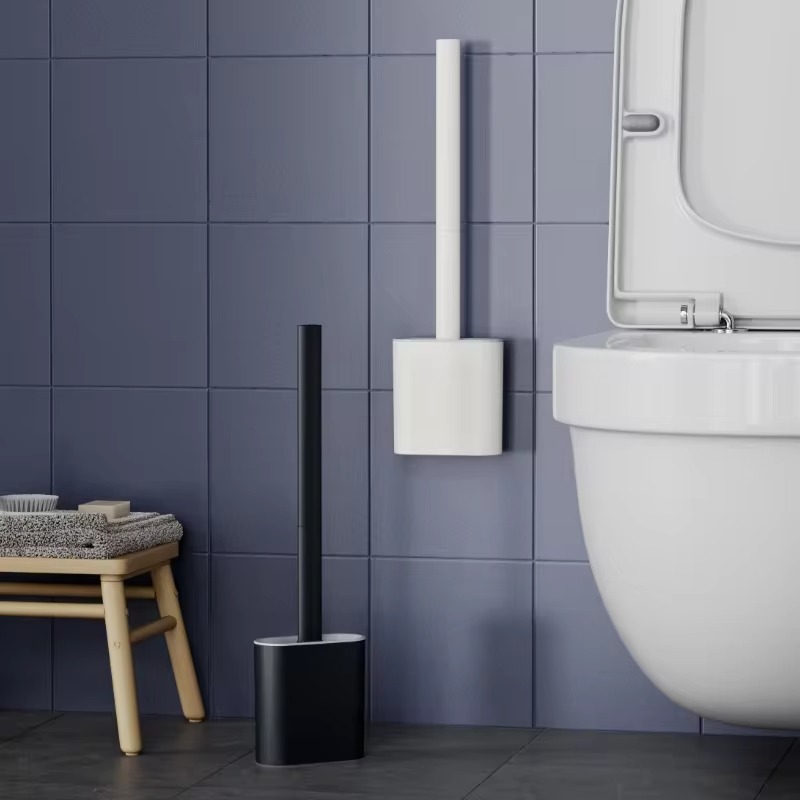 Home Bathroom Cleaning Kit - 1PC 검은 벽 마운트 화장실 브러시