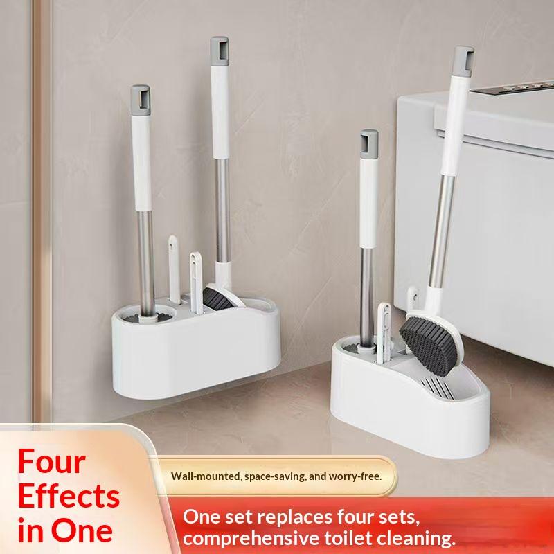 Home Bathroom Cleaning Kit - 1개/세트 4-in-1 다기능 화장실 브러시 세트