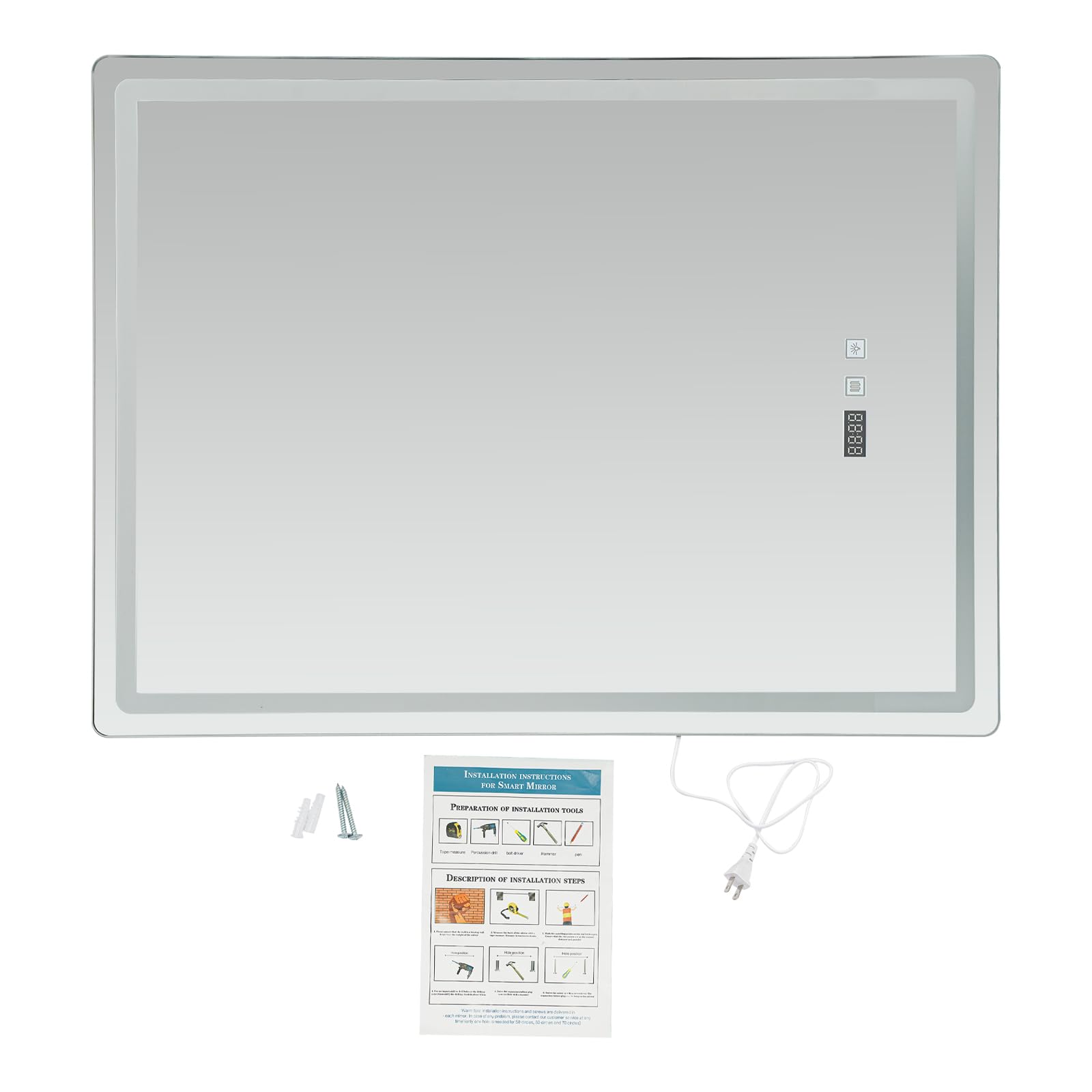Bathroom Mirror Led - LED 욕실 벽걸이 거울, 500x700mm 스마트