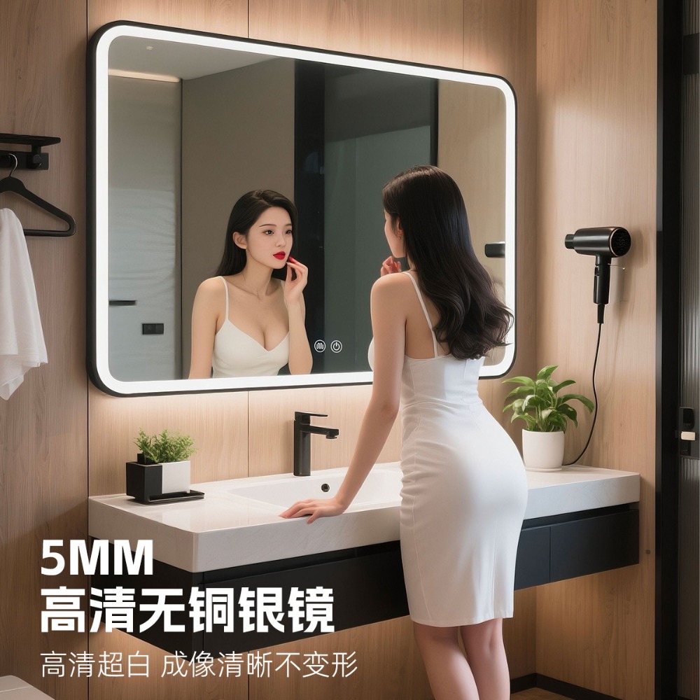 호텔 아파트 프로젝트용 프레임 둥근 모서리 사각형 거울 - Bathroom Mirror Led 리뷰 및 가격