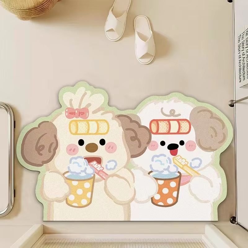 VIKAMA 한국식 크림 모양 도어매트, 초흡수성 미끄 - Home Made Bathroom Vanity 리뷰 및 가격