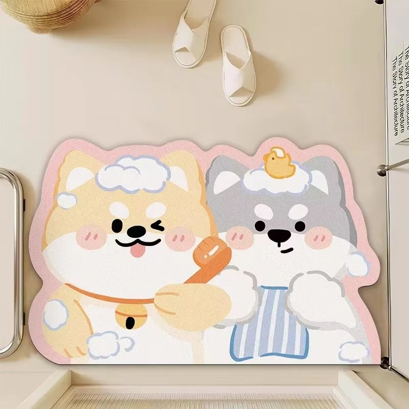 VIKAMA 한국식 크림 모양 도어매트, 초흡수성 미끄 - Home Made Bathroom Vanity 리뷰 및 가격