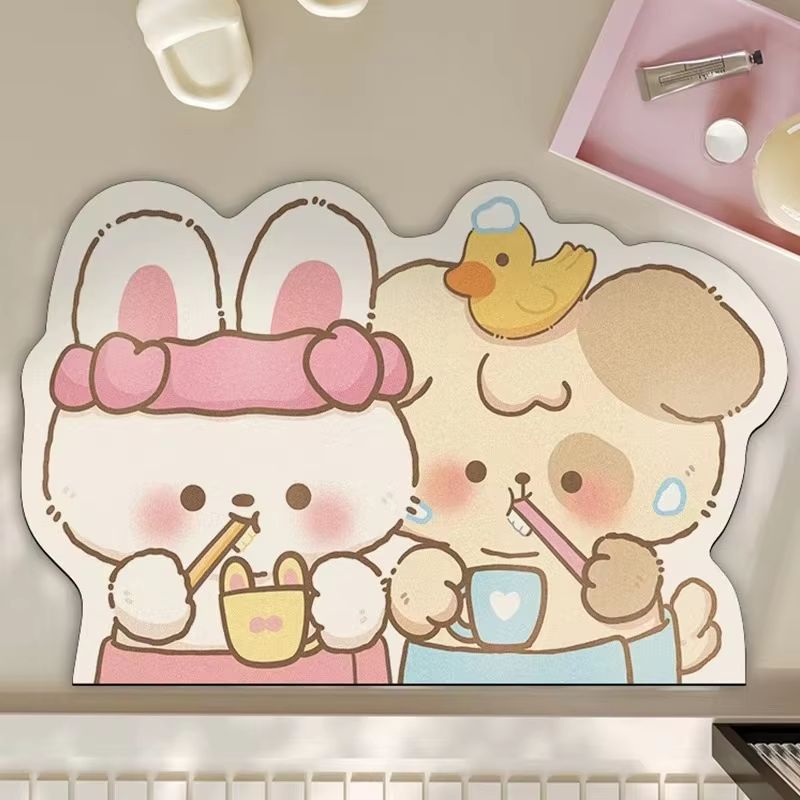 VIKAMA 한국식 크림 모양 도어매트, 초흡수성 미끄 - Home Made Bathroom Vanity 리뷰 및 가격