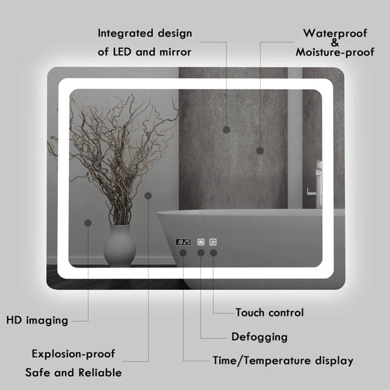 욕실 거울 70x90cm 직사각형 스마트 LED 김서림 - Bathroom Mirror Led 리뷰 및 가격