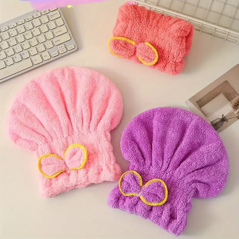 빠른 건조 헤어캡 여성용 나비넥타이 목욕 모자 마이크로 - Home Bathroom Equipment 리뷰 및 가격