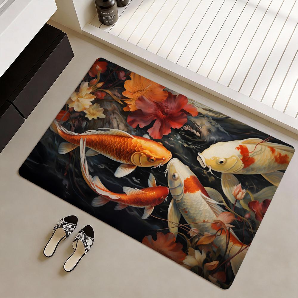 행운을 가져다주는 잉어 물고기 바닥 매트 부드러운 플란 - Home Goods Bathroom Rugs 리뷰 및 가격