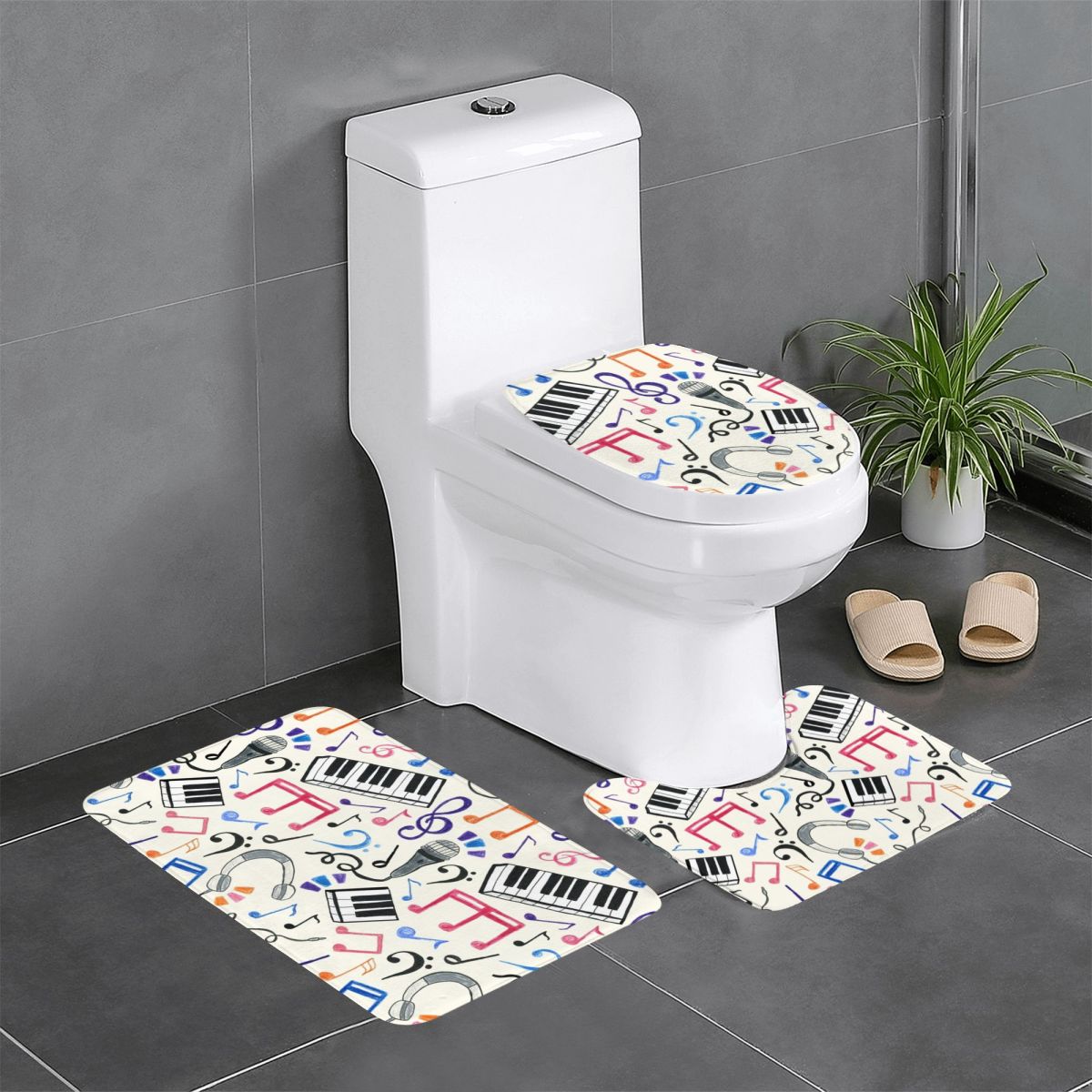 굿 비츠 - 음표 & 기호 3종 욕실 매트 세트 변기  - Home Goods Bathroom Rugs 리뷰 및 가격
