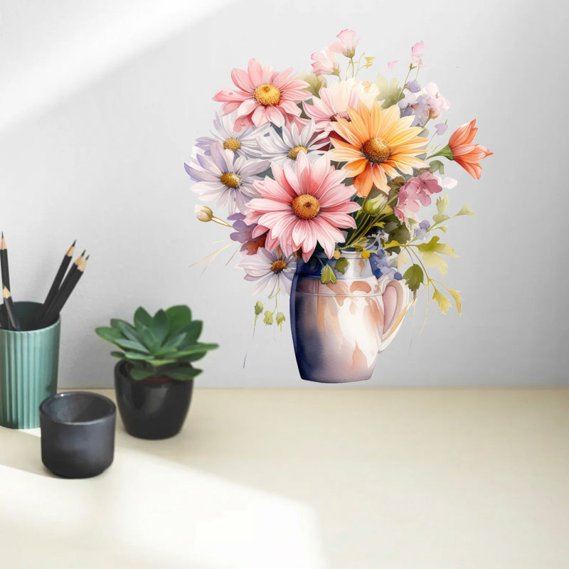 C51 # 미니멀리스트 꽃 벽 스티커, 욕실 변기 장식 - Home Bathroom Wall Tiles 리뷰 및 가격