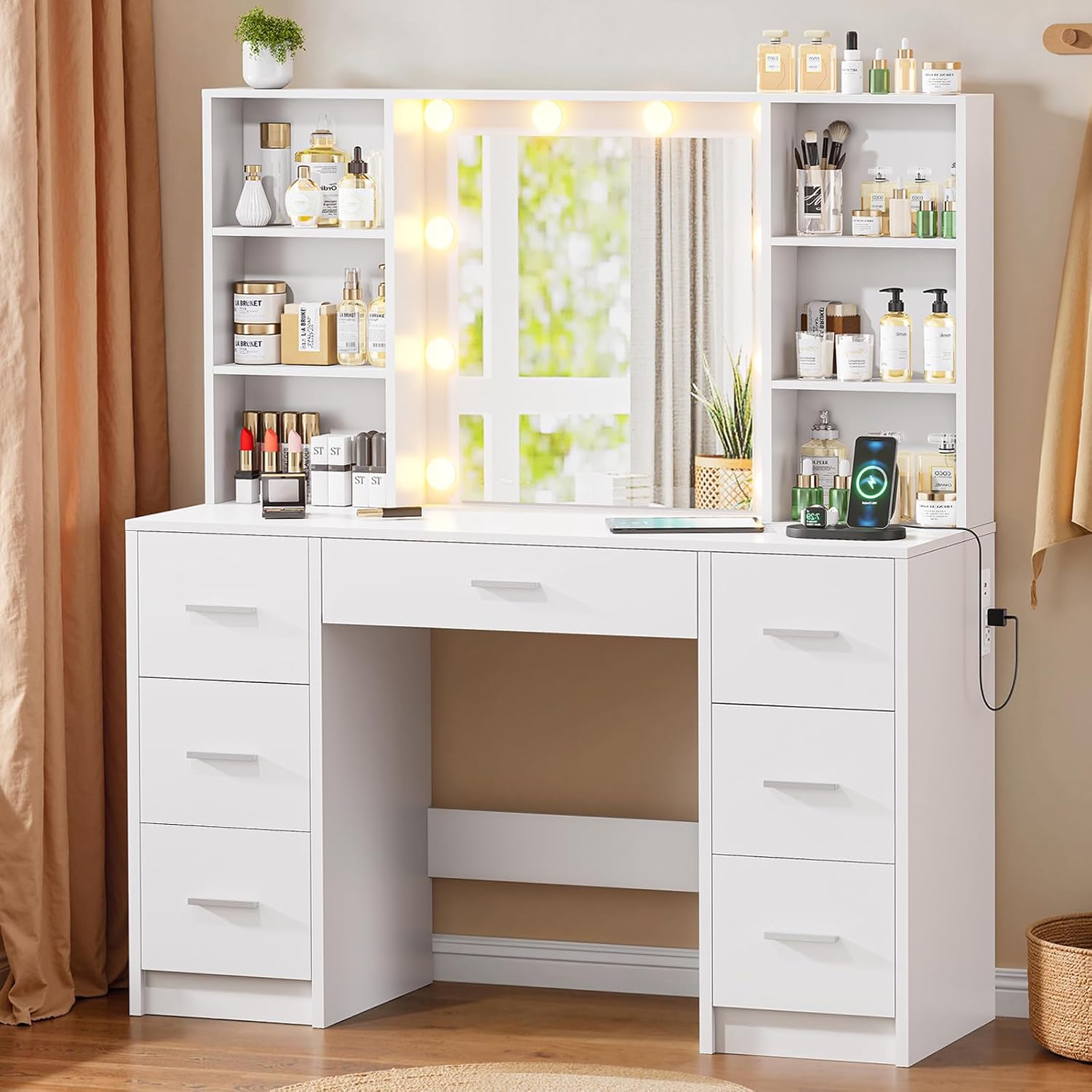 대형 화장대(LED 거울, 전원 콘센트 포함), 7개  - Home Outlet Bathroom Mirrors 리뷰 및 가격