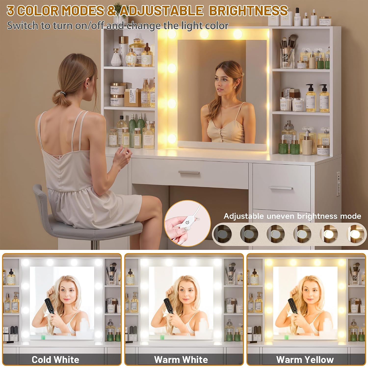 대형 화장대(LED 거울, 전원 콘센트 포함), 7개  - Home Outlet Bathroom Mirrors 리뷰 및 가격