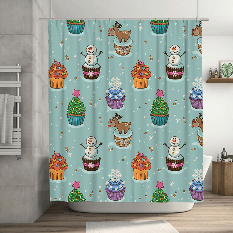 TU 매력적인 크리스마스 샤워 커튼 축제 휴일 장식 가 - Home Decor Bathroom Ideas 리뷰 및 가격