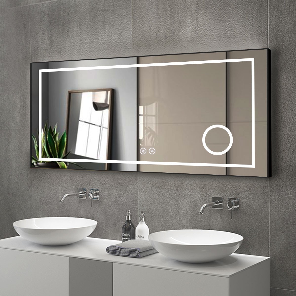 맞춤형 크기 벽걸이 화장대 거울 확대경 LED 스마트  - Bathroom Mirror Led 리뷰 및 가격