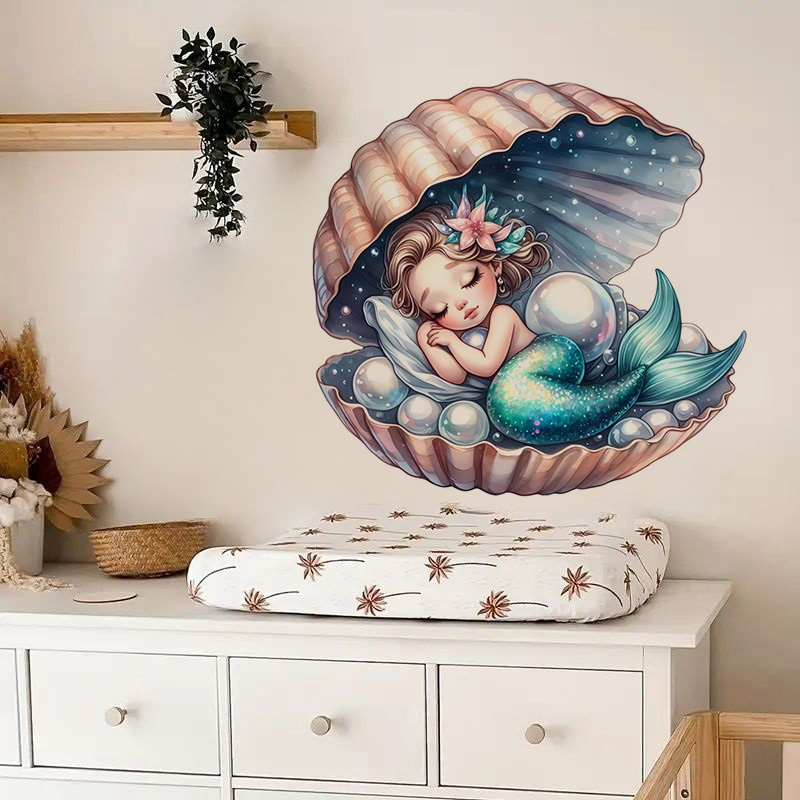 예쁜 인어 스티커, 방수 홈 벽 데칼, 벽, 욕실, 캐 - Home Bathroom Wall Tiles 리뷰 및 가격