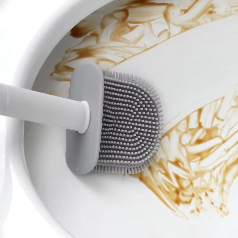 1PC 검은 벽 마운트 화장실 브러시 실리콘 플랫 브러 - Home Bathroom Cleaning Kit 리뷰 및 가격